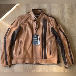 TRIUMPH (RAVEN TAN LEATHER JACKET) SIZE LARGE